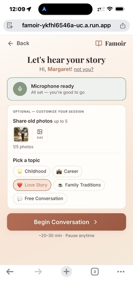 Famoir — Turn Conversations Into Family Treasures – screenshot 5
