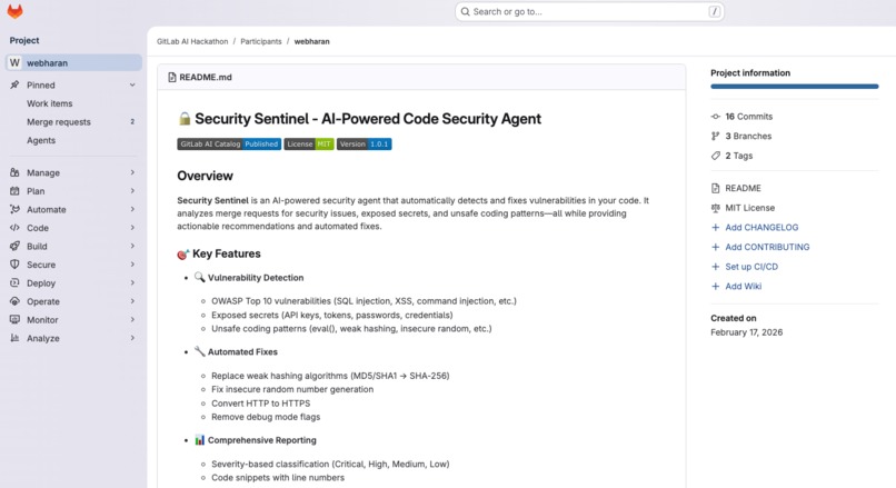 Gitlab Security-Sentinel – On-Demand AI Security Review – screenshot 5