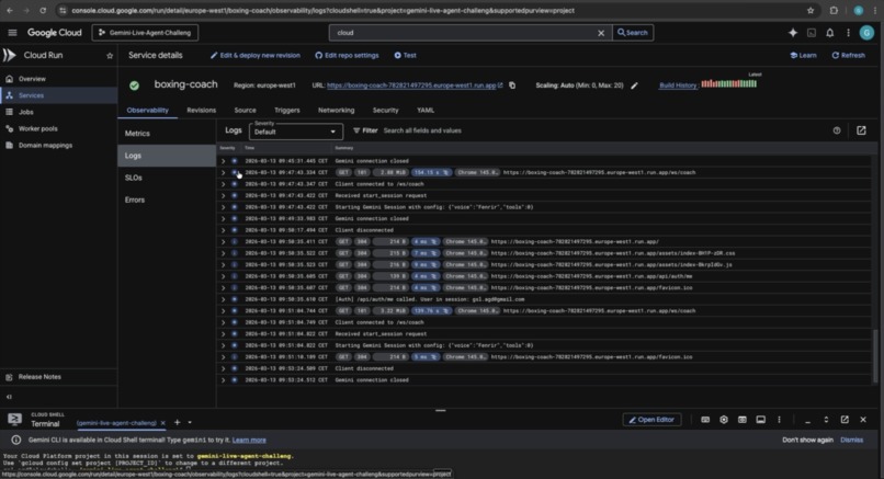 Cornerman AI is a voice-first, multimodal AI boxing coach – screenshot 5