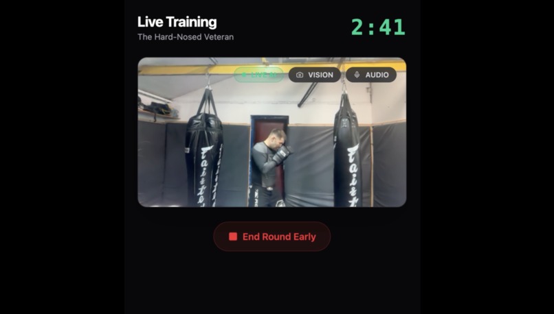 Cornerman AI is a voice-first, multimodal AI boxing coach – screenshot 1