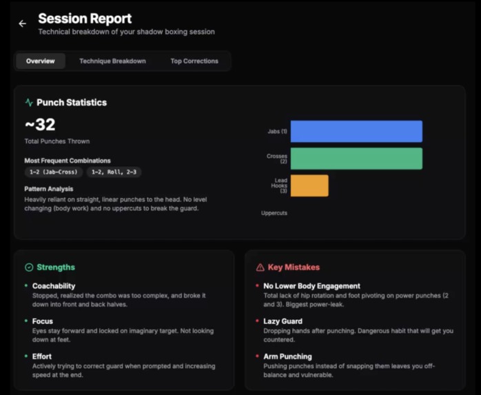 Cornerman AI is a voice-first, multimodal AI boxing coach – screenshot 3