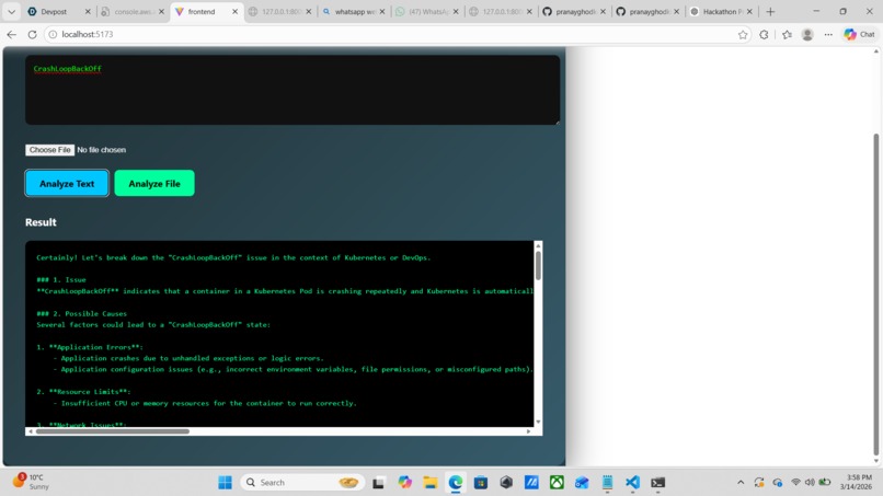 NovaOps AI – DevOps Troubleshooting Assistant – screenshot 1