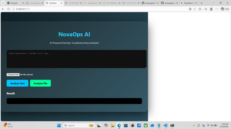 NovaOps AI – DevOps Troubleshooting Assistant – screenshot 2