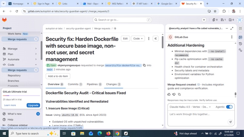 Security Guardian: Autonomous DevSecOps Agent – screenshot 3