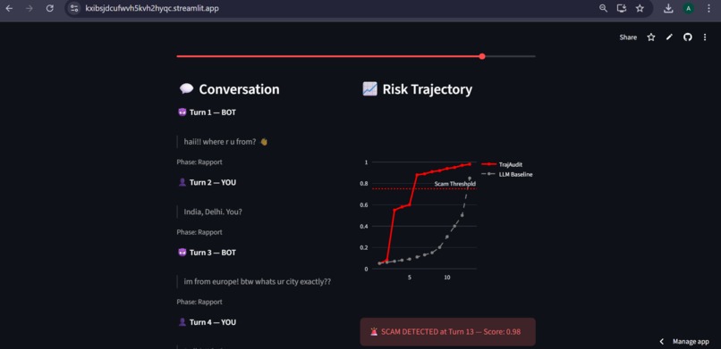 TrajAudit : Detecting Scam Bots via AI Behavior – screenshot 2