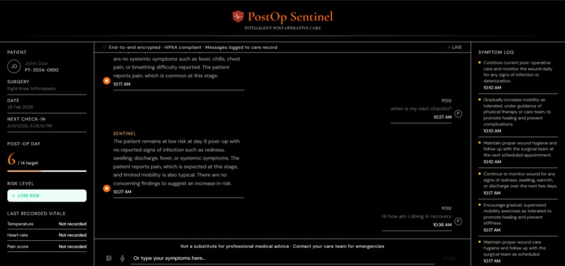 PostOp Sentiel – screenshot 1