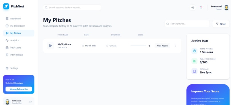 PitchNest – screenshot 2