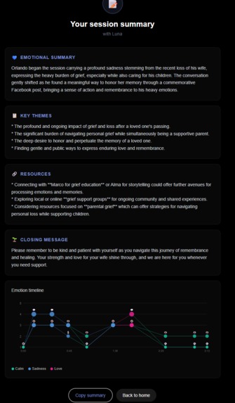 AI Live Assitance for Grief – screenshot 2