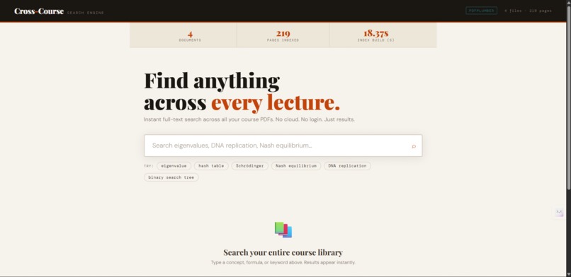 Cross-Course Search – screenshot 1