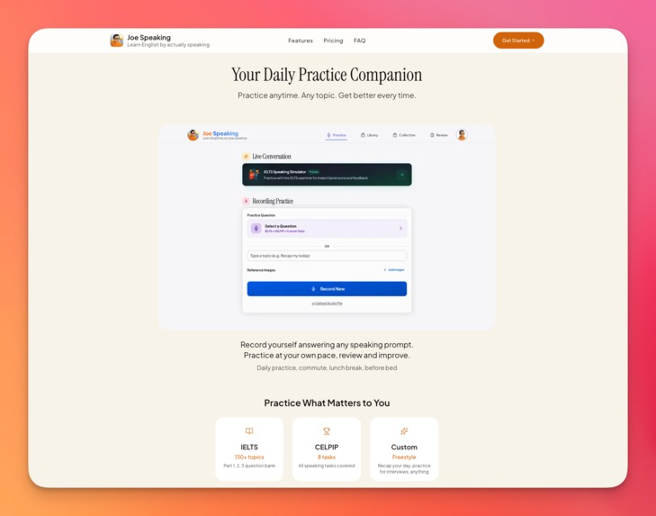 Joe Speaking Live: Gemini Speaking Coach – screenshot 3