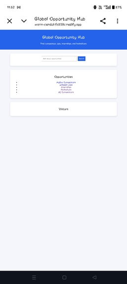 Global opportunities hub  – screenshot 1