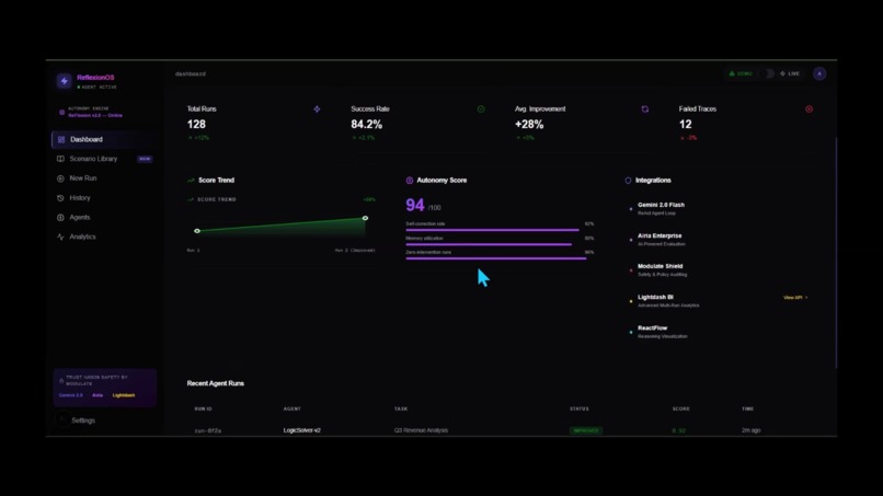 ReflexionOS — The Self-Improving Agentic Operating System – screenshot 2