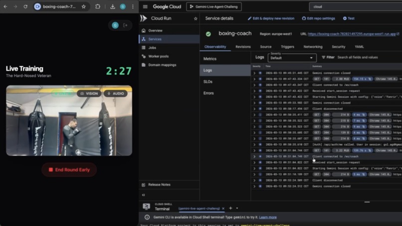Cornerman AI is a voice-first, multimodal AI boxing coach – screenshot 4