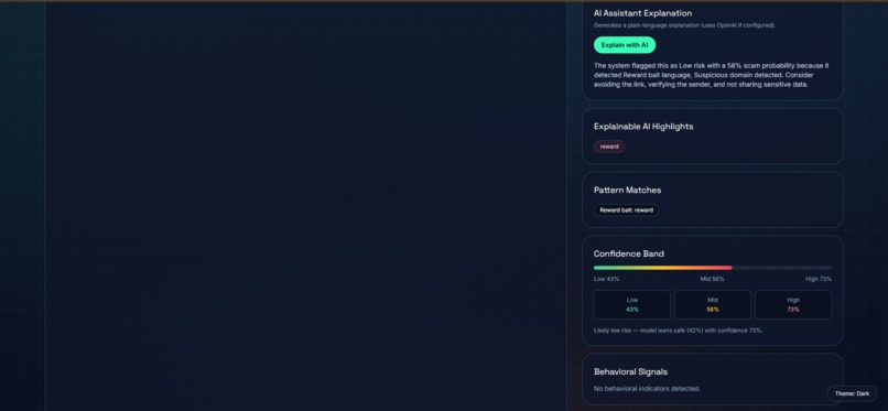 AI CyberShield – Real‑Time Scam & Fraud Detection System – screenshot 4