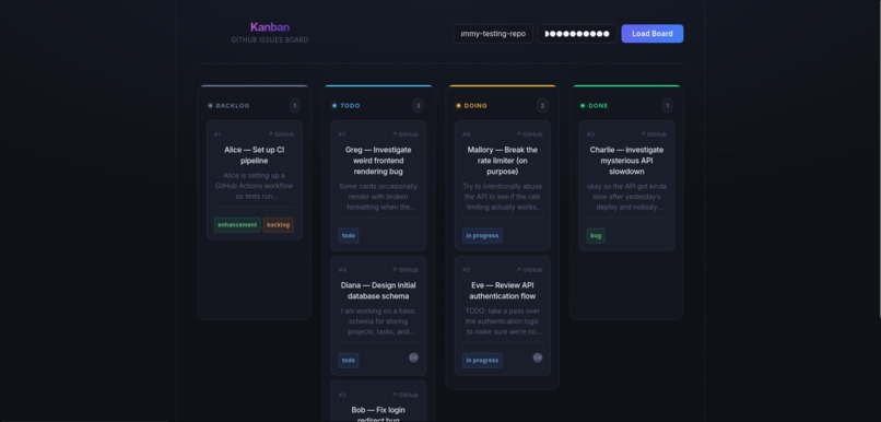 GitHub Issue Kanban – screenshot 3