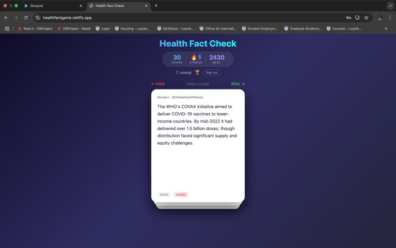 Health Fact Game – screenshot 2