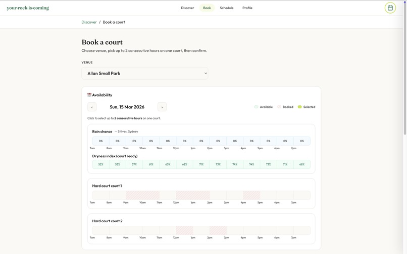 your·rock·is·coming — Sydney Tennis Platform – screenshot 2