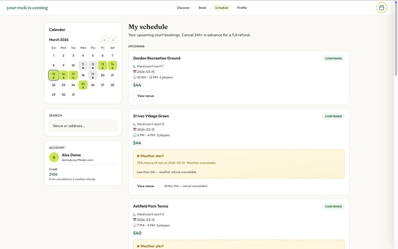 your·rock·is·coming — Sydney Tennis Platform – screenshot 3