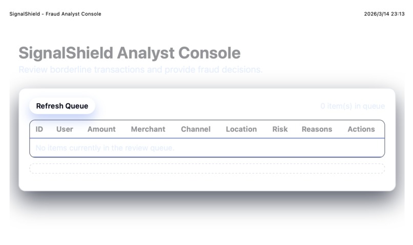 SignalShield - Real Time Fraud Detection – screenshot 1