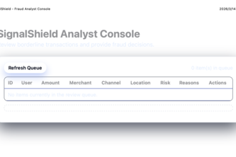 SignalShield - Real Time Fraud Detection