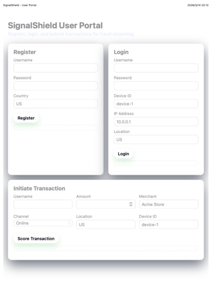 SignalShield - Real Time Fraud Detection – screenshot 2