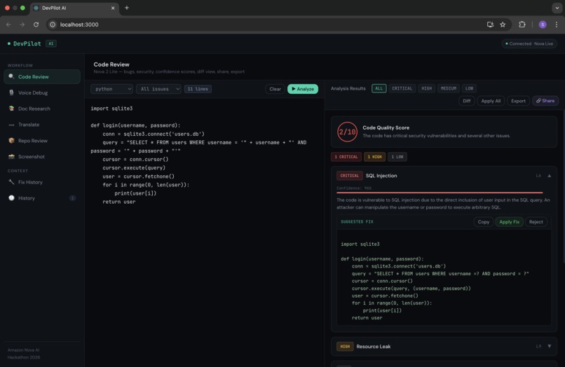 DevPilot AI – screenshot 1