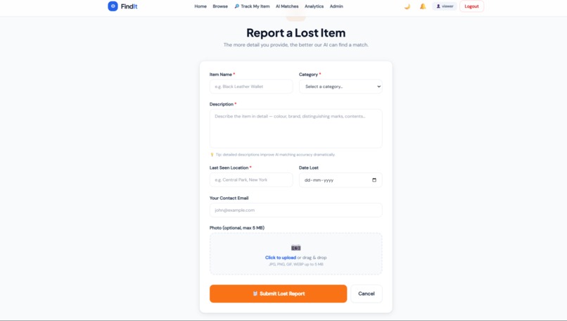 Smart AI Lost & Found System – screenshot 1