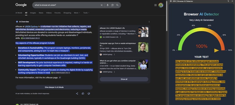 AI Detection Browser Extension – screenshot 2