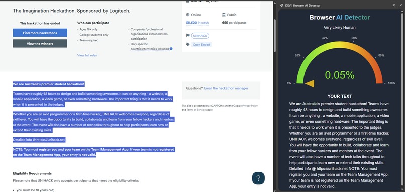 AI Detection Browser Extension – screenshot 3