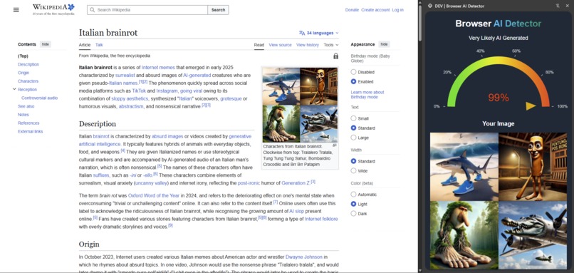 AI Detection Browser Extension – screenshot 4