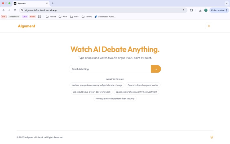 AIgument – screenshot 2