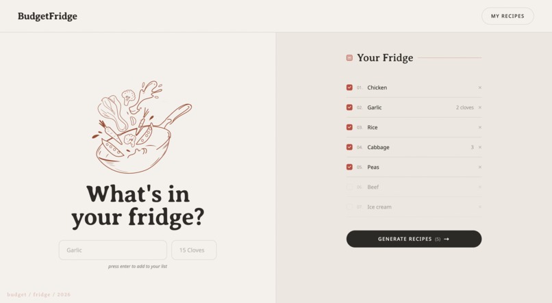 BudgetFridge – screenshot 1