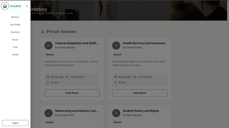 UniAid – screenshot 2