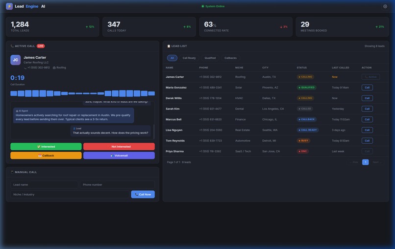LeadEngine AI — AI Voice Agent for Sales Outreach – screenshot 2