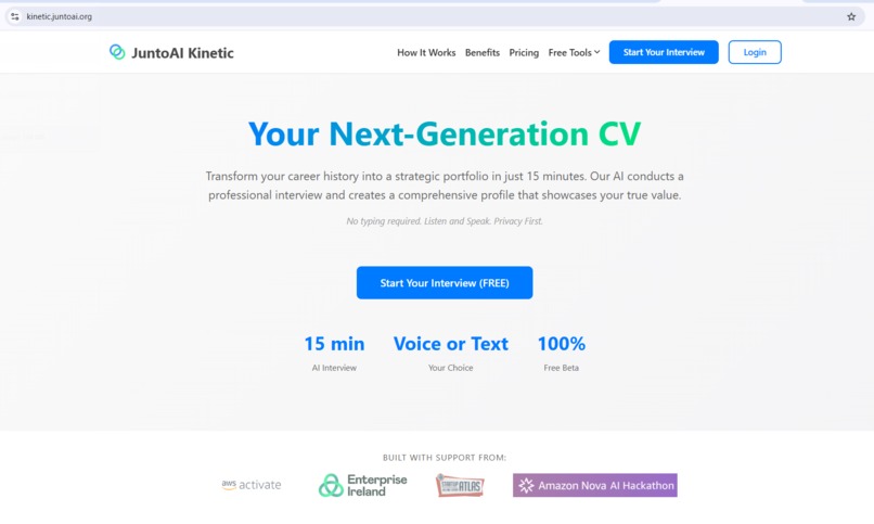 JuntoAI Kinetic: Your Next-Generation CV – screenshot 1