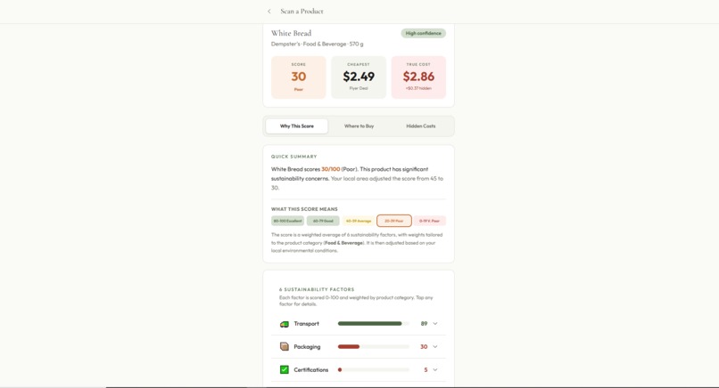 EcoLens – screenshot 2