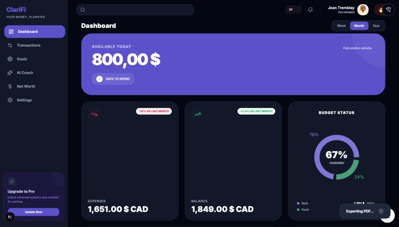 ClariFi – screenshot 1