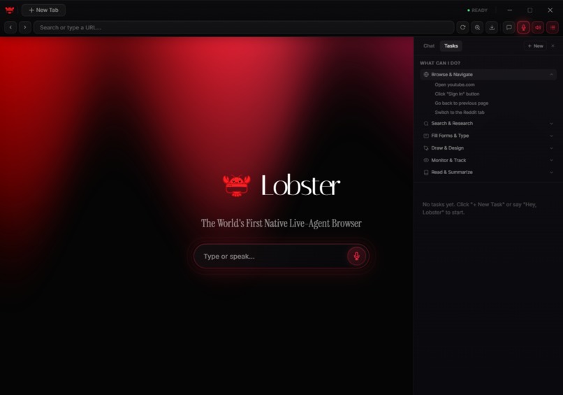 Lobster: The First Native Live Agent Browser – screenshot 2