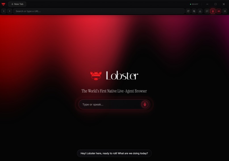 Lobster: The First Native Live Agent Browser – screenshot 1