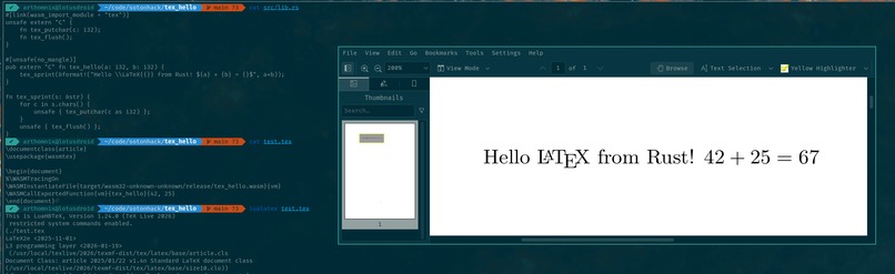 wasmTeX – screenshot 1