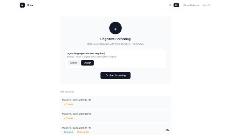 Nöra – Multimodal AI Cognitive Screening Agent – screenshot 2