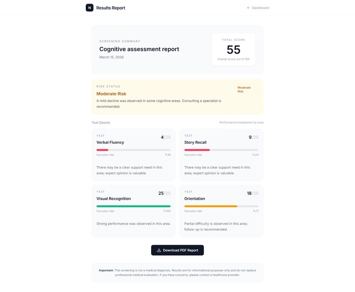 Nöra – Multimodal AI Cognitive Screening Agent – screenshot 4