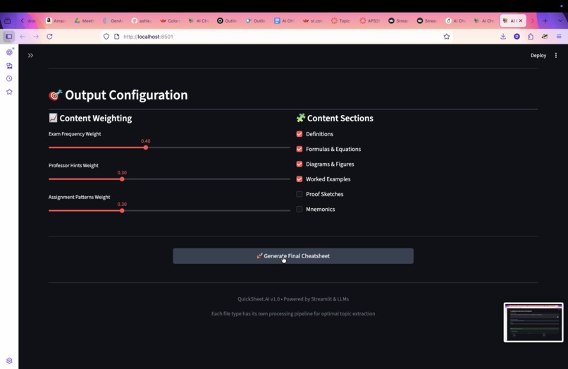 QuickSheet – screenshot 1