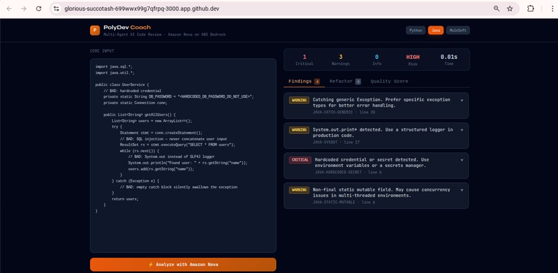 polydev-coach – screenshot 2