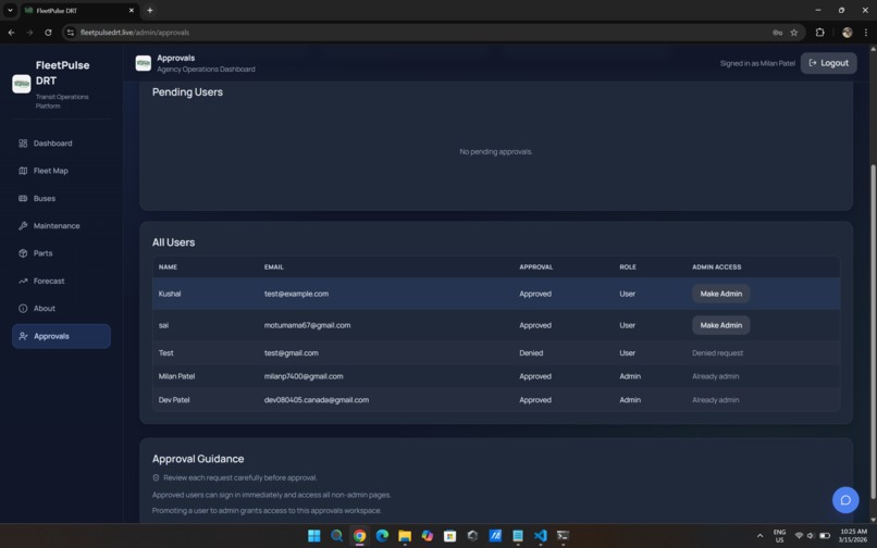 FleetPulseDRT - Transit Operations Platform – screenshot 1