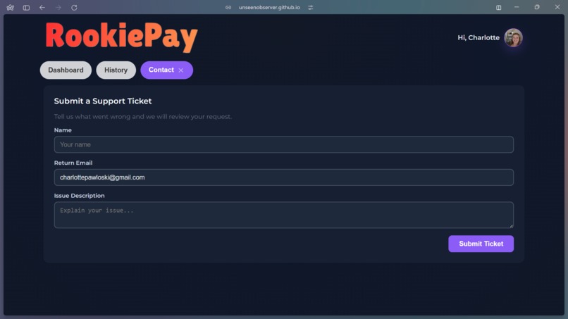 RookiePay – screenshot 2