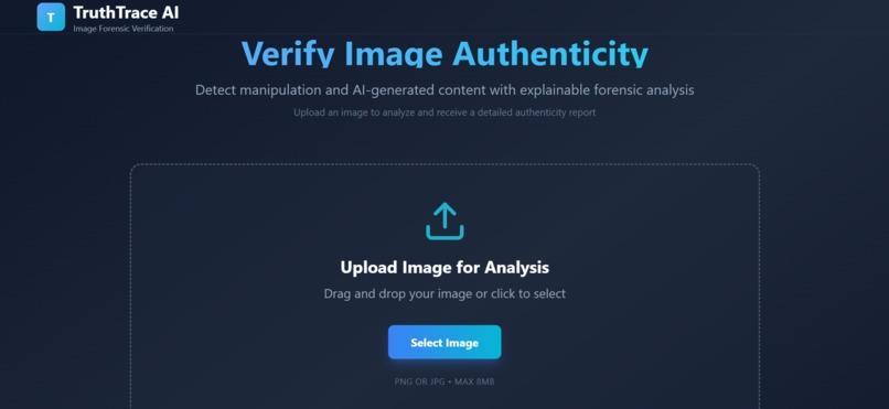 TruthTrace AI – Explainable Image Authenticity Verification – screenshot 1