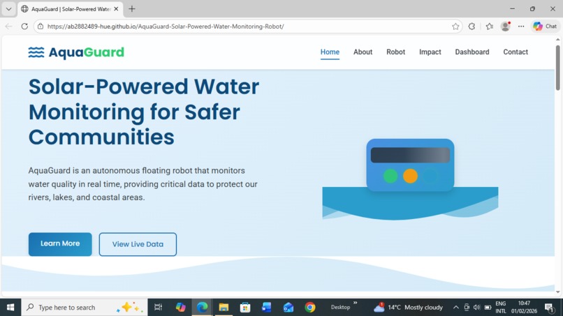 AquaGuard: Solar-Powered Water Monitoring Robot – screenshot 1
