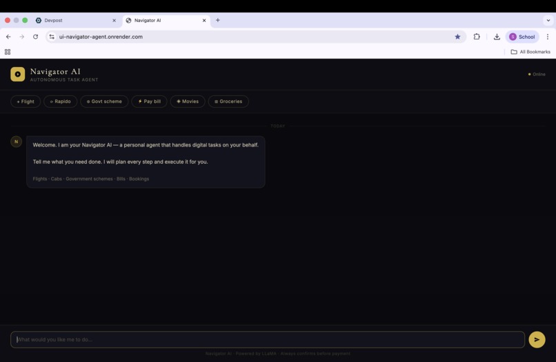 nexoraa - next genaration exploration or ui-navigator-agent – screenshot 1