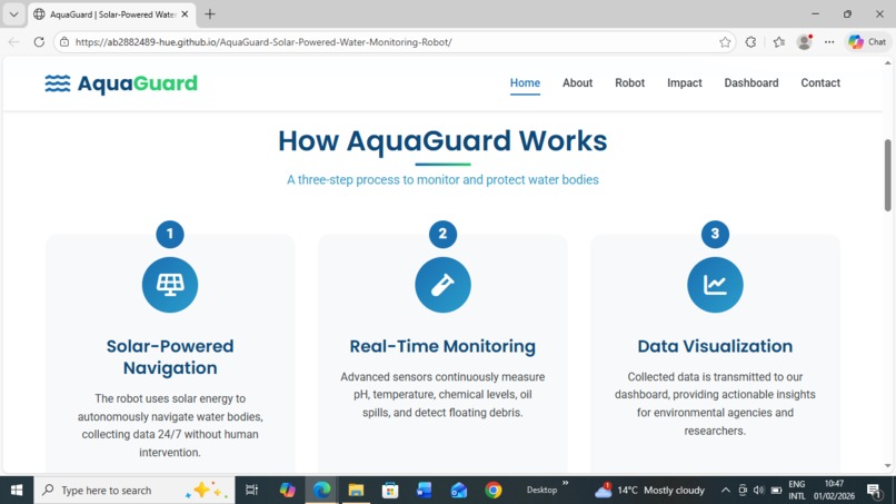 AquaGuard: Solar-Powered Water Monitoring Robot – screenshot 2